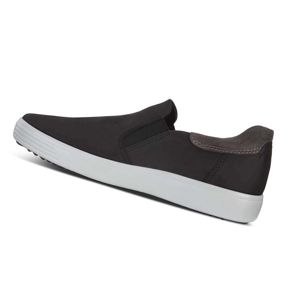 Pánské Boty Casual Ecco Soft 7 Slip-on Černé | CZ 480QMA